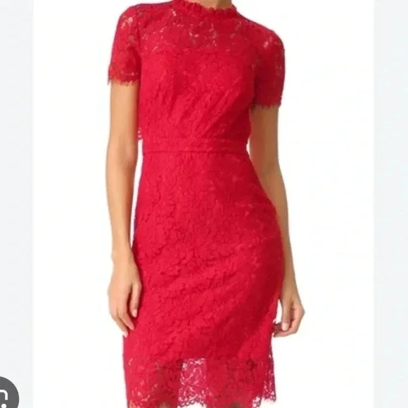 Diane von Furtenberg Alma lace dress size 6 Red. - Picture 1 of 8